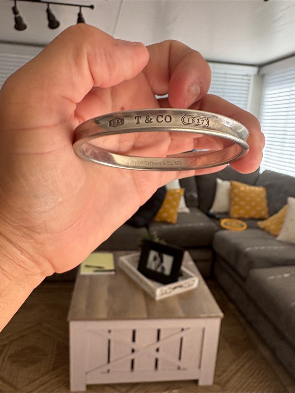 Tiffany & Co. Sterling Silver Narrow Bangle Bracelet - Picture 2 of 3